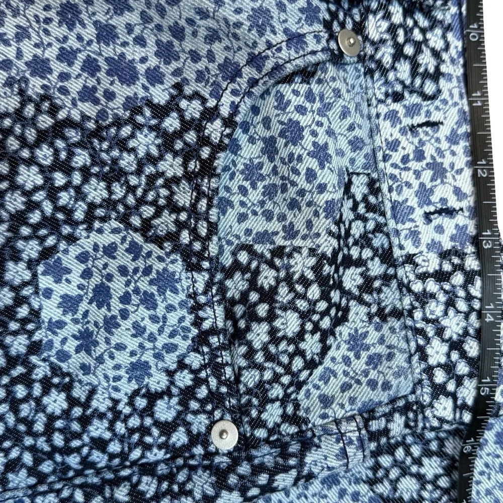 👖 Madewell Baggy Straight Jeans‎ Quilted Floral Indigo Women’s Size 29